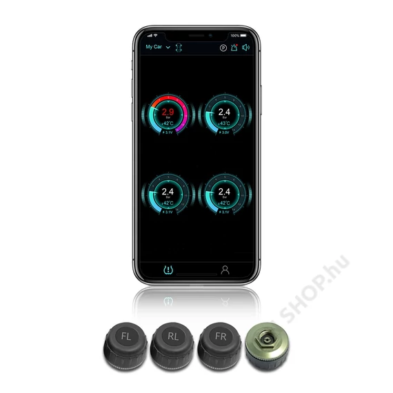 Bluetooth TPMS külső szenzorral – BMW 1-es sorozathoz (2006–2016), iOS/Android kompatibilis