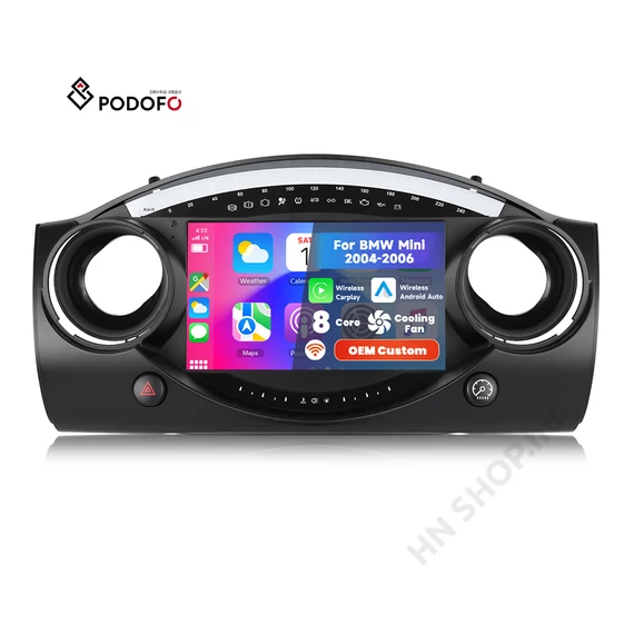 Mini 2004–2006 Android autórádió – Podofo 9″ Qualcomm 8 magos 