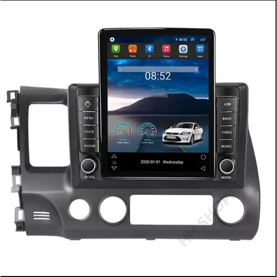 Honda Civic multimédia fejegység 647 – 9” Android 13, vezeték nélküli CarPlay és GPS navigáció