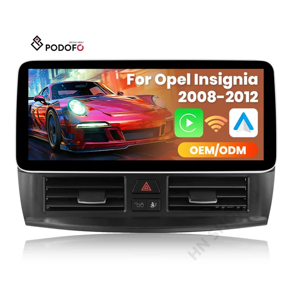 Opel Insignia Android autórádió 12,3" – 4/64GB – CarPlay, Android Auto – Podofo (2008–2012)