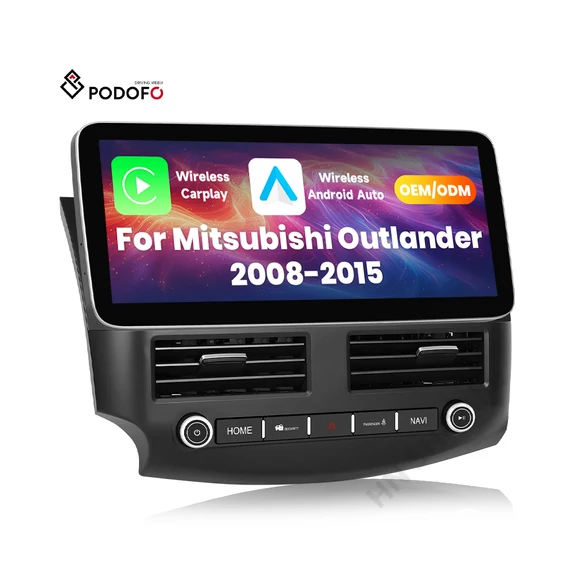 Mitsubishi Outlander Android autórádió 12,3″ – 4/64GB – CarPlay & Android Auto – Podofo (2008–2015)