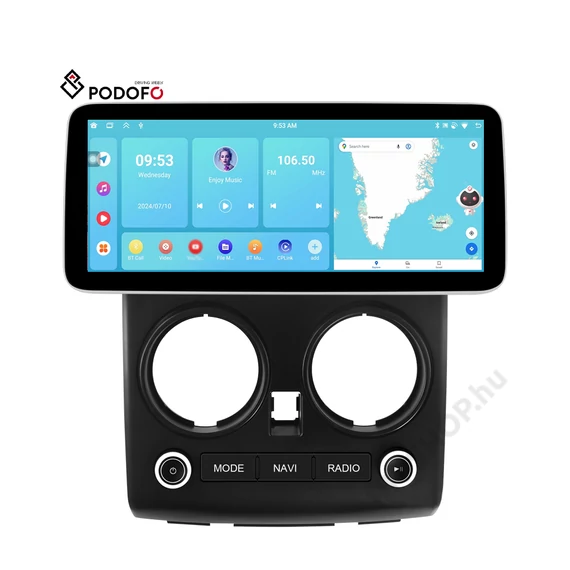  Nissan Qashqai Android autórádió 12,3" – 4/64GB – CarPlay, Android Auto – Podofo (2008–2015)