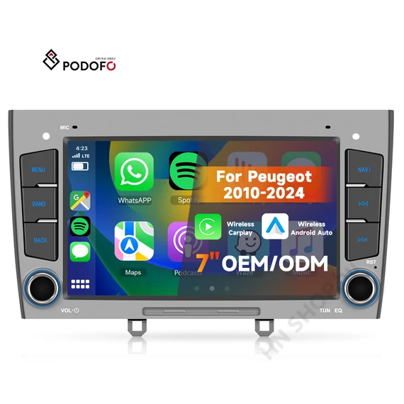 Peugeot 408 Android autórádió 7" – CarPlay, Android Auto – Podofo (2010–2024)