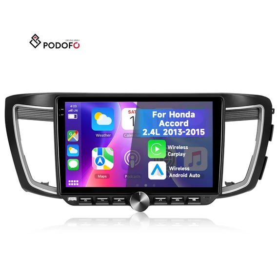 Honda Accord 2013–2015 Podofo 10″ 2 Din Android autórádió –  vezetéknélküli CarPlay