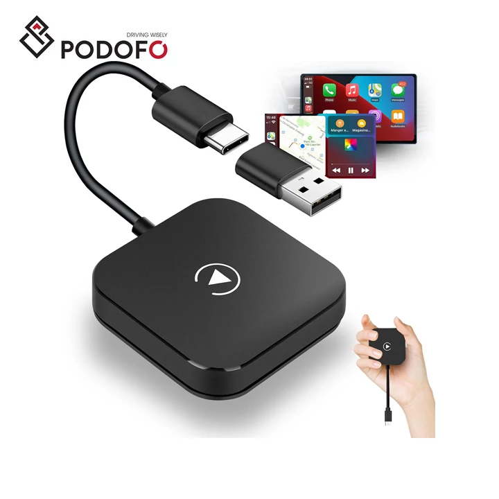 Podofo Vezeték Nélküli CarPlay AI Box – A3669