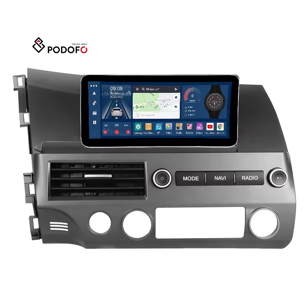 Honda Civic 2008–2012 Android autórádió 12,3″ – Podofo Qualcomm 8 magos