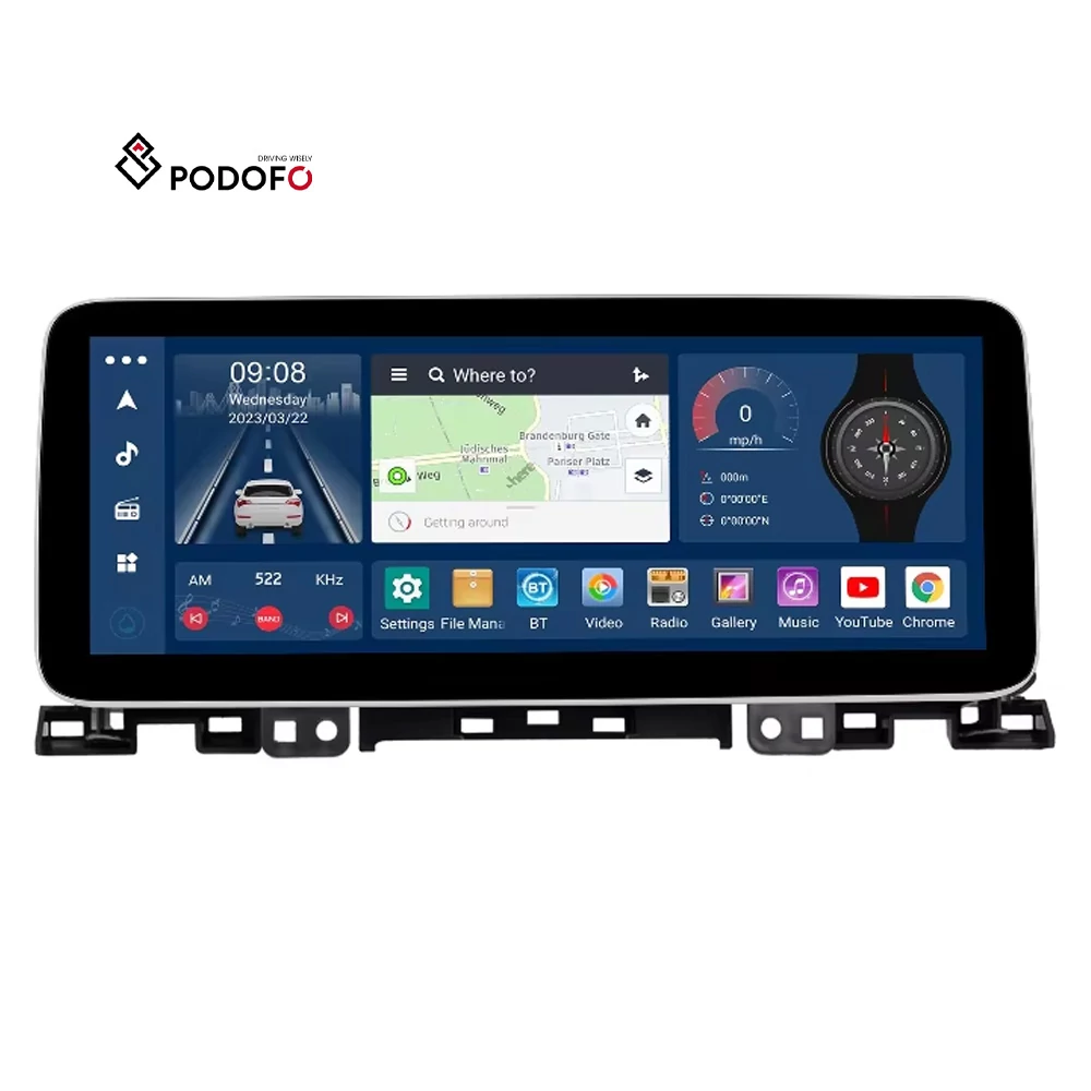 Kia K3 2019–2022 Podofo 12.3″ Android 2 DIN Autórádió 2/32 GB CarPlay, Android Auto, GPS