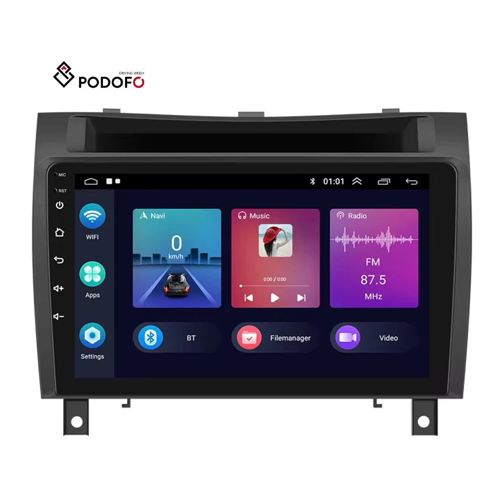 Mercedes-Benz SLK 2009–2011 Podofo 9″ 2DIN Carplay/Android Auto GPS + AHD tolatókamera